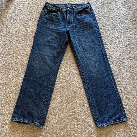 AE Low-Rise Baggy Straight Leg Women Jeans 8 X-short - Picture 4 of 12